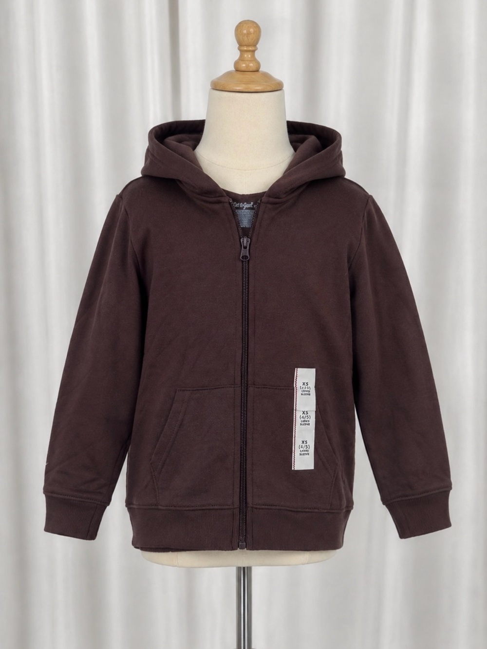 Cat & Jack Brown Full-Zip Hooded Sweatshirt